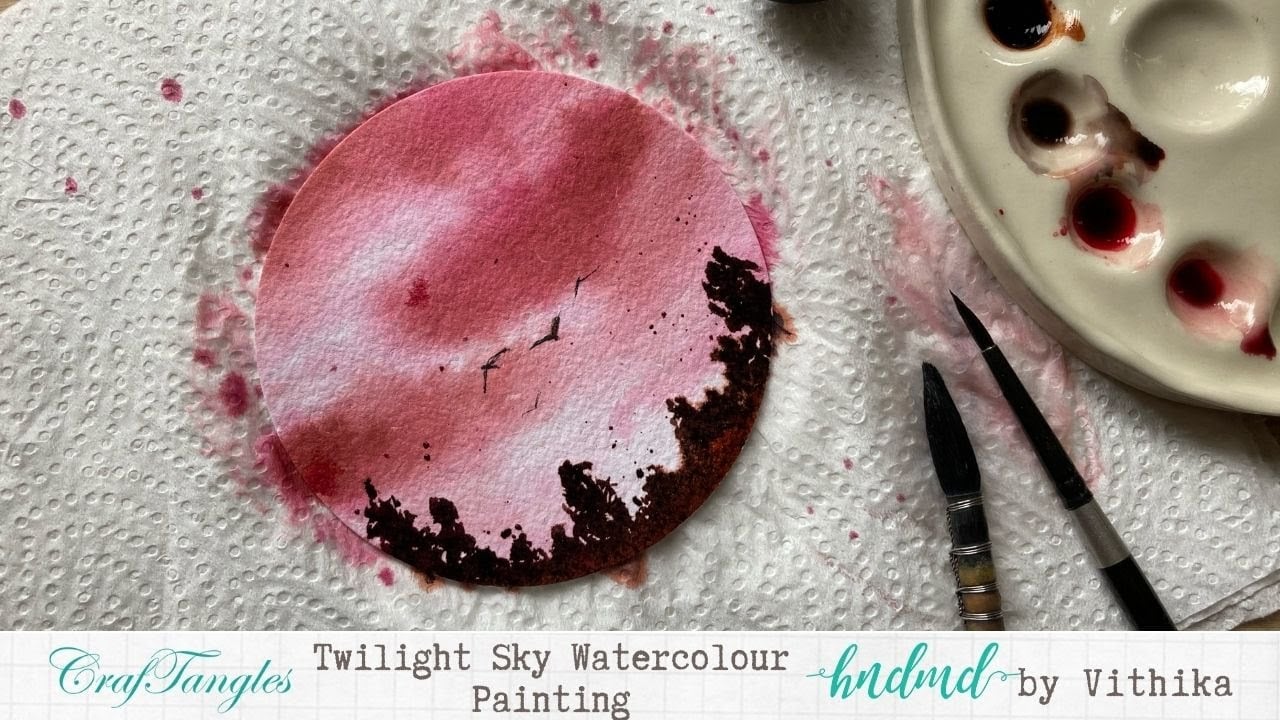 Twilight Sky Watercolour Painting