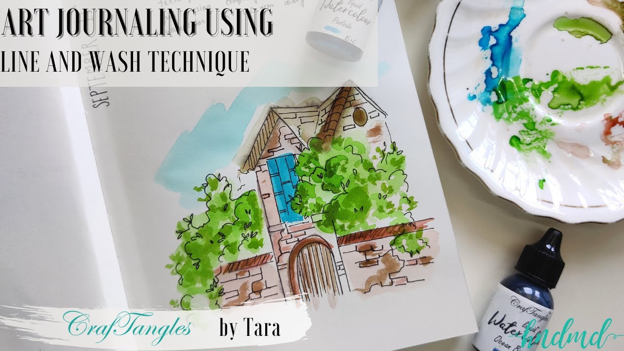 Art Journaling Using Line & Wash Technique