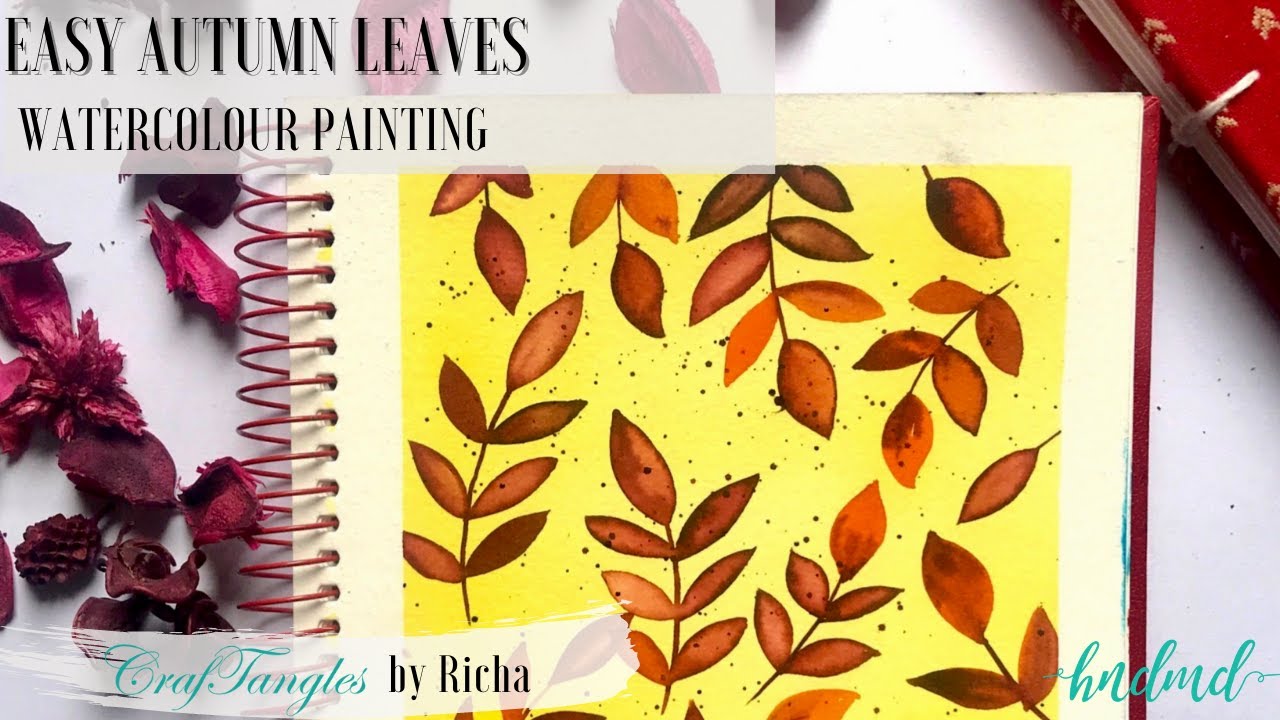Easy Autumn Leaves Watercolour Painting
