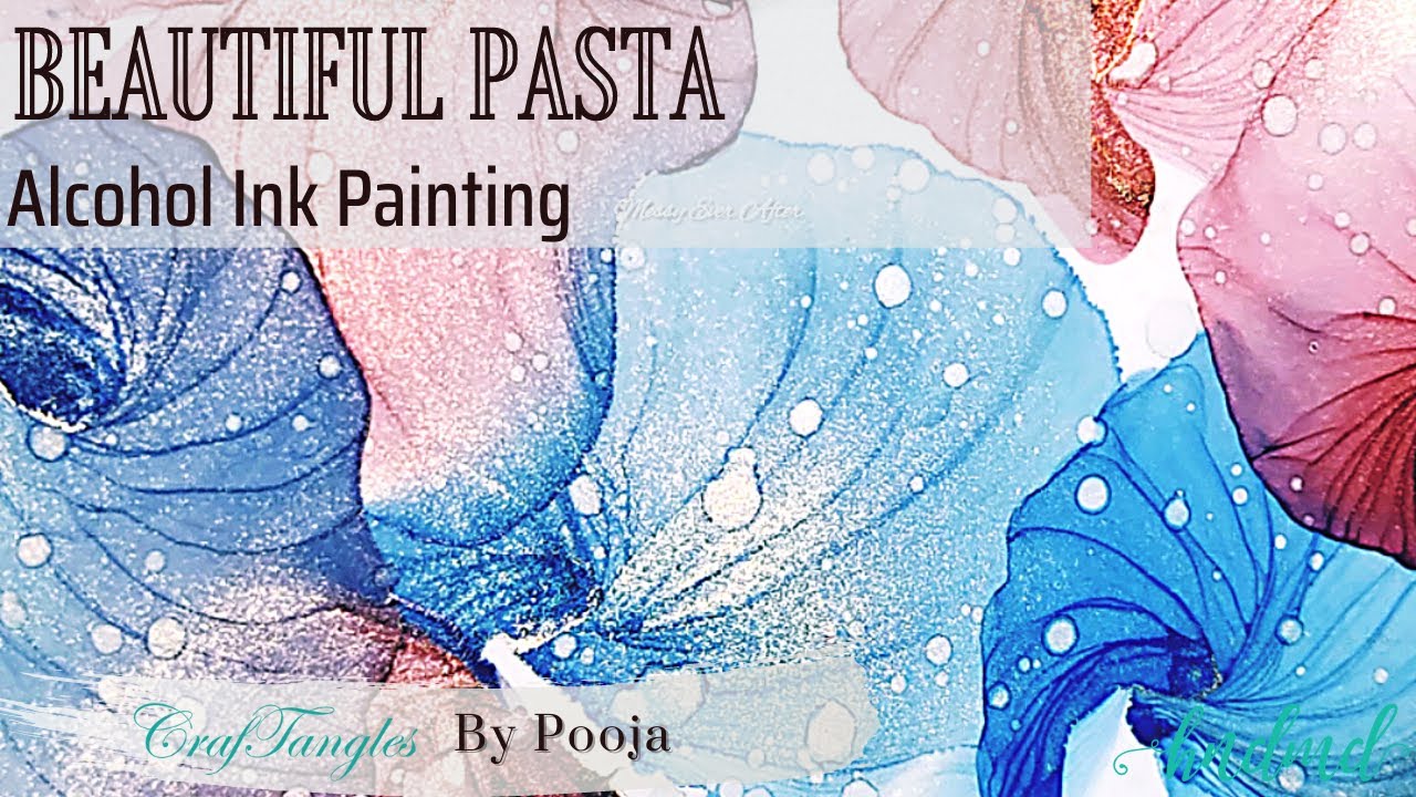 Beautiful 'Pasta Effect' Alcohol Ink Painting
