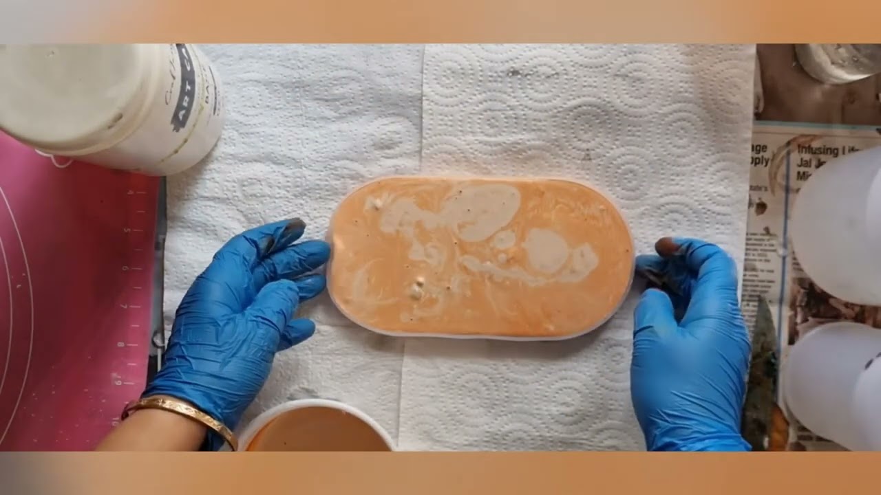 DIY Marbled Trinket Dish with CrafTangles Art Cast (Jesmonite Alternate) #jesmonite #casting #diy