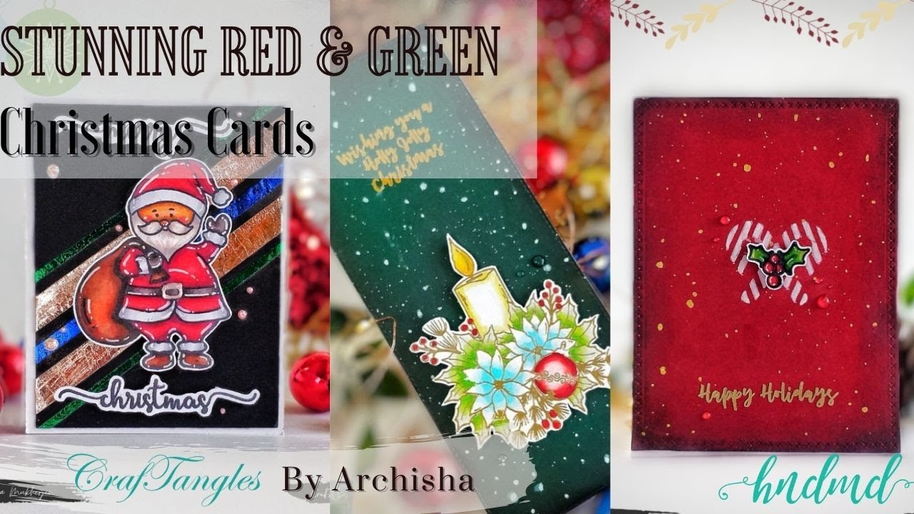 Stunning Red and Green Christmas Cards