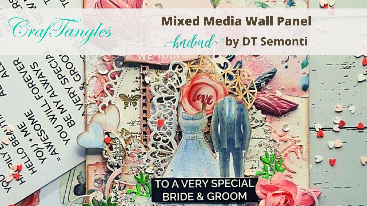 Romantic Pastel Mixed Media Wedding Panel