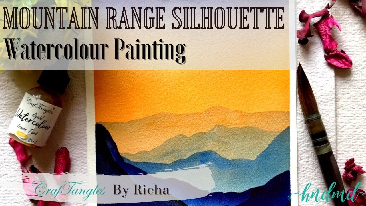Awesome Mountain Range Silhouette Painting