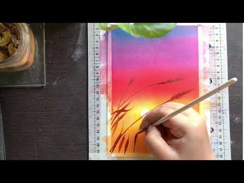 Gorgeous Sunset in Farm - Watercolor edition