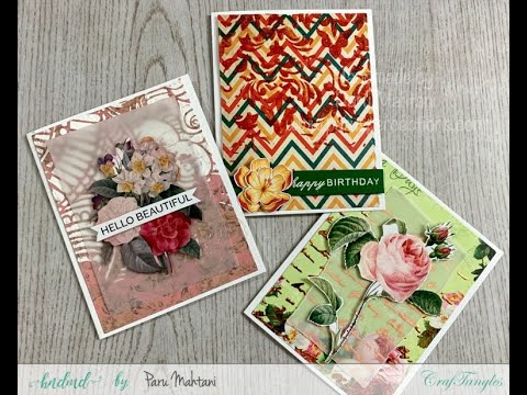 Cards using Stencils and Mixed media pastes - Cardmaking Ideas