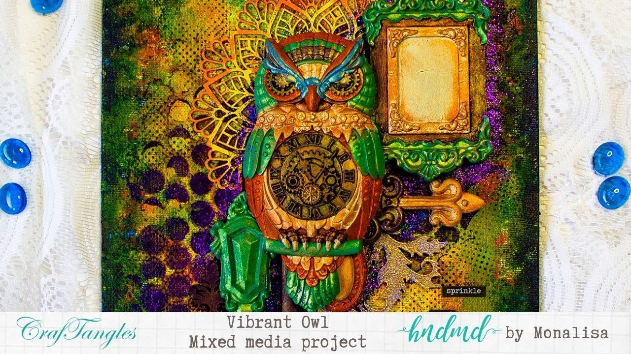 Vibrant Owl - Mixed media project