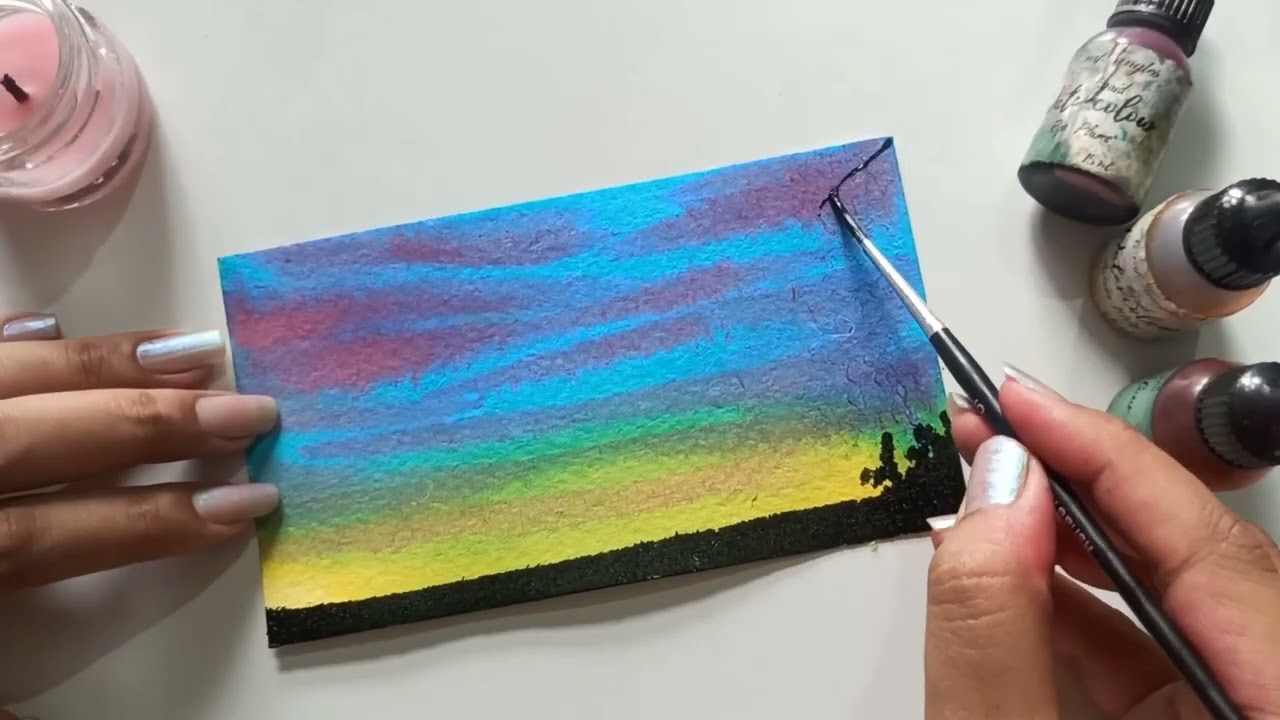 Paint with me #scene #watercolor #painting #hndmd #craftangles #watercolour #paint #modern  #colour