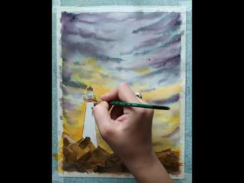 Watercolor Tutorial - Mesmerizing Lighthouse