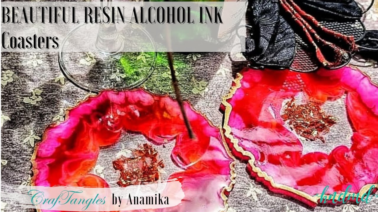 Beautiful Resin Alcohol Ink Coasters