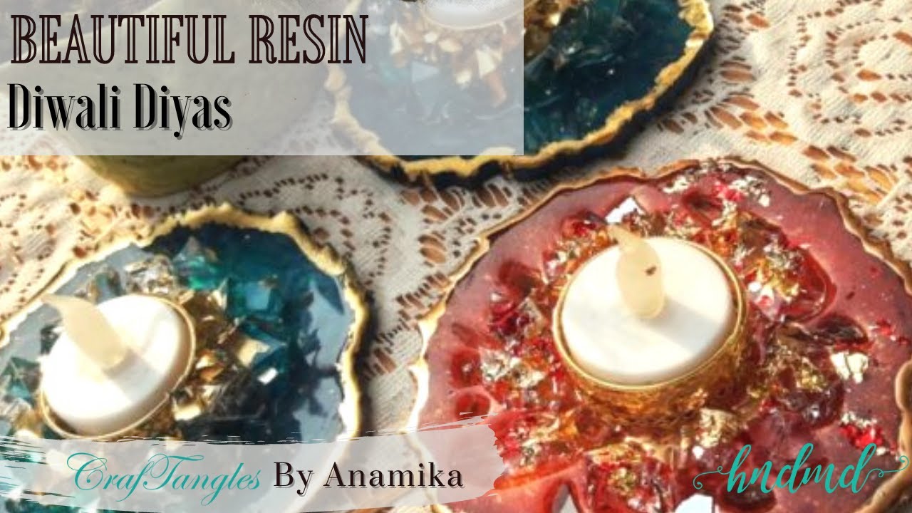 Beautiful Resin Diwali Diyas