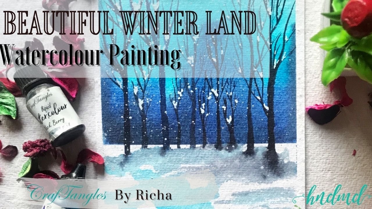 Beautiful 'Winter land' Watercolour Painting