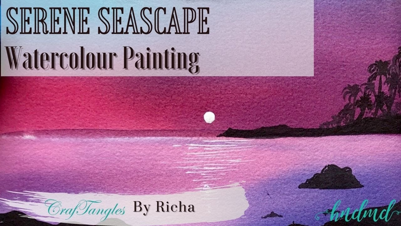 Serene Seascape Watercolour Painting
