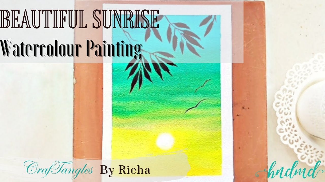 Beautiful Sunrise Watercolour Painting