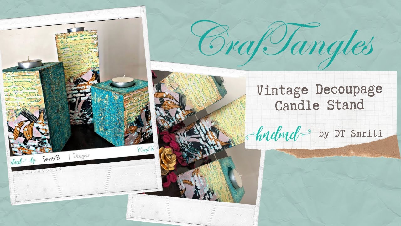 Vintage Decoupage Candle Stand