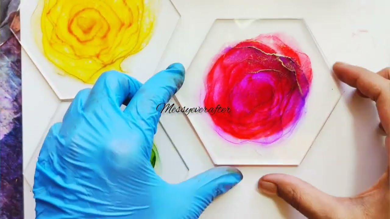 Alcohol Ink Tutorial - Colours #alcoholinkart #5mincraft  #alcoholink #craftangles #hndmd