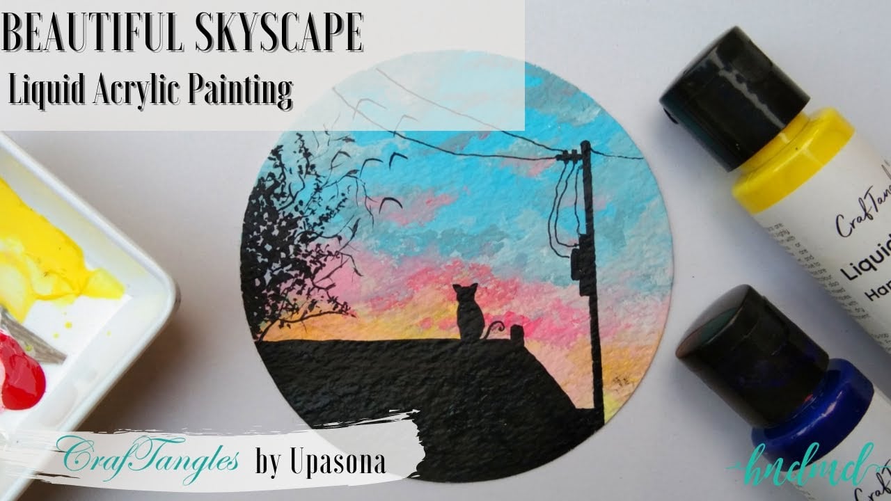 Beautiful Skyscape Liquid Acrylic Painting