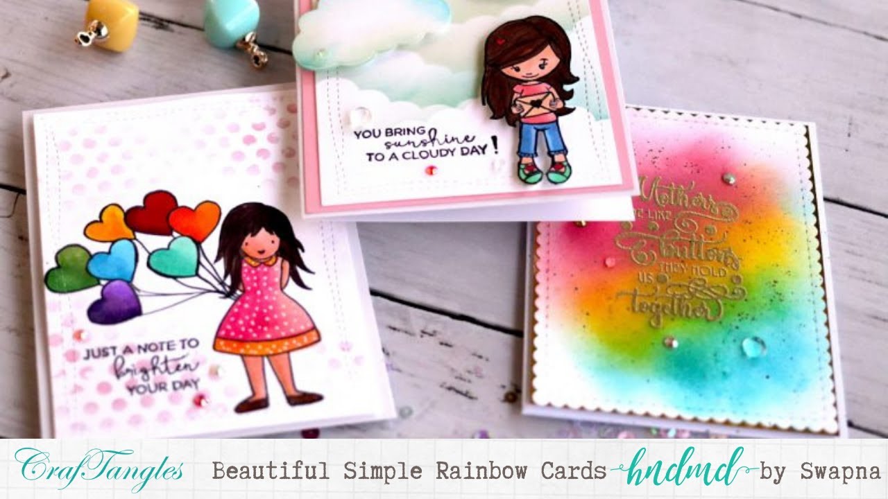 Three Beautiful Simple Rainbow Cards