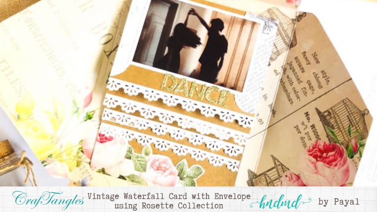 Vintage Waterfall Card with Envelope using Rosette Collection