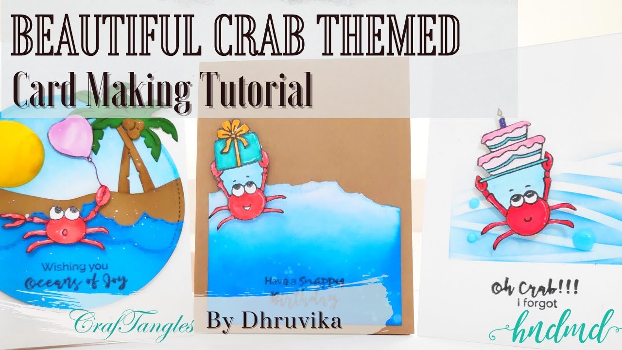 Reuse the scraps and create 3 crab themed cards