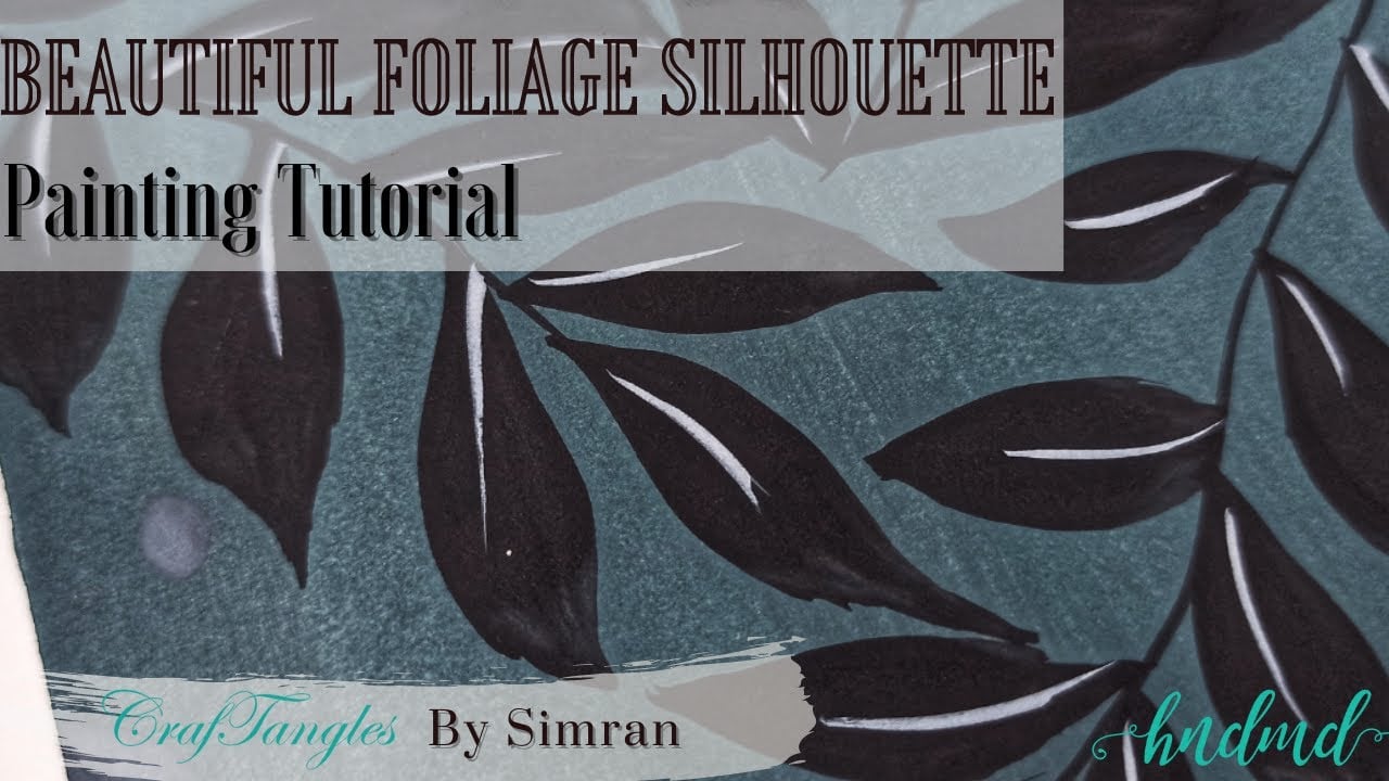 Beautiful 'Foliage Silhouette' Painting