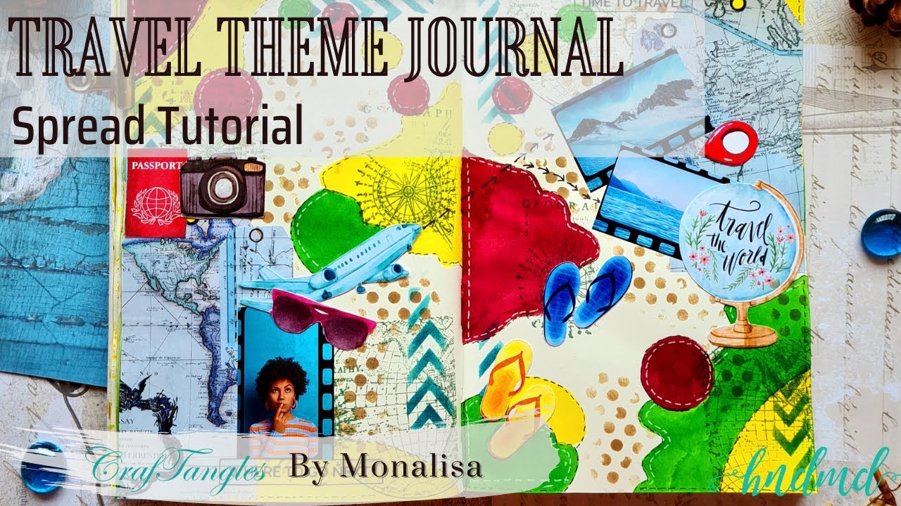 Beautiful Travel theme Journal Spread Tutorial