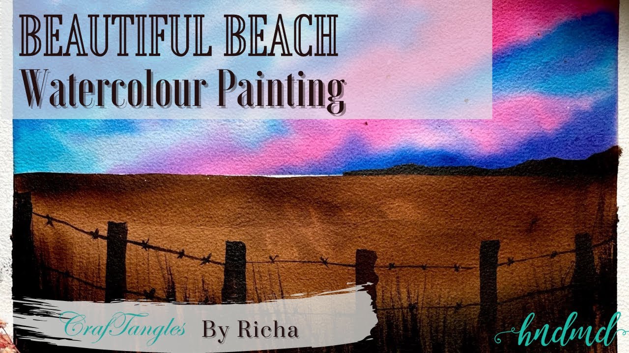 Beautiful Beach Watercolour Painting