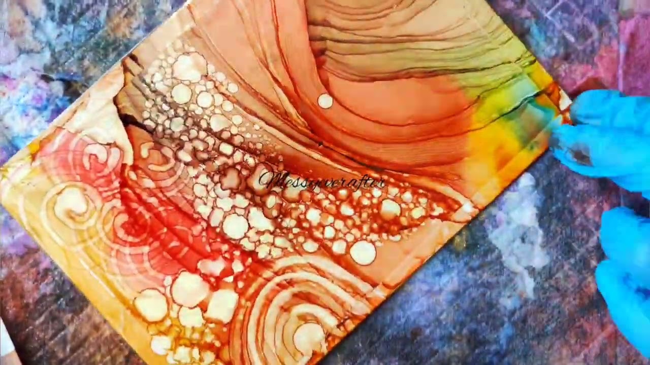Alcohol Ink Tutorial - Winnie the pooh #alcoholinkart #5mincraft  #alcoholink #craftangles #hndmd