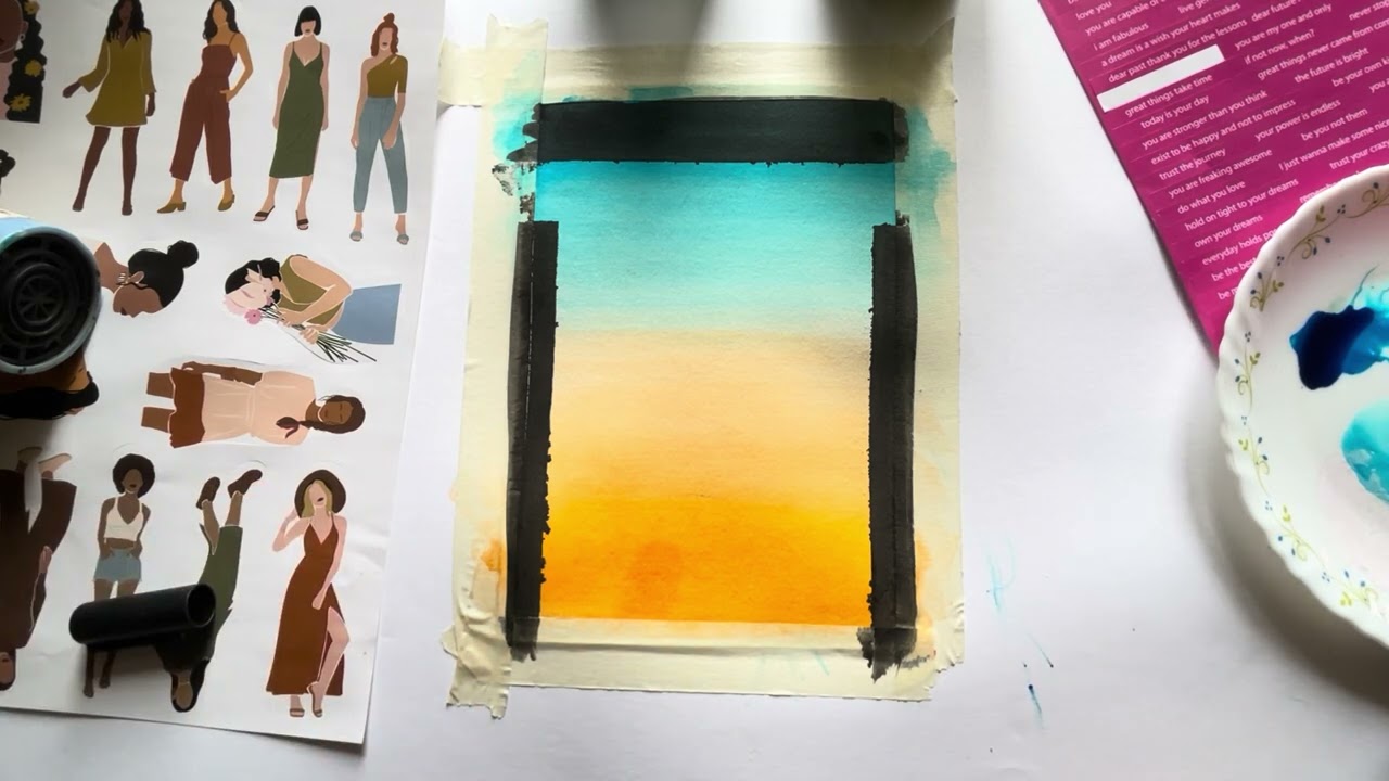Through the Window #sunset #watercolor #painting #hndmd #craftangles #watercolour #paint #shorts