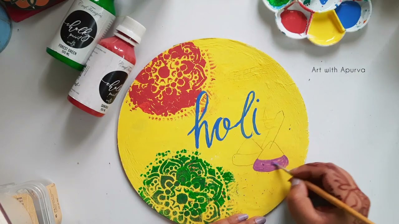 DIY Acrylic Painting #diy #acrylicart #acrylicpainting #acrylicpaint #craftangles #hndmd #holi