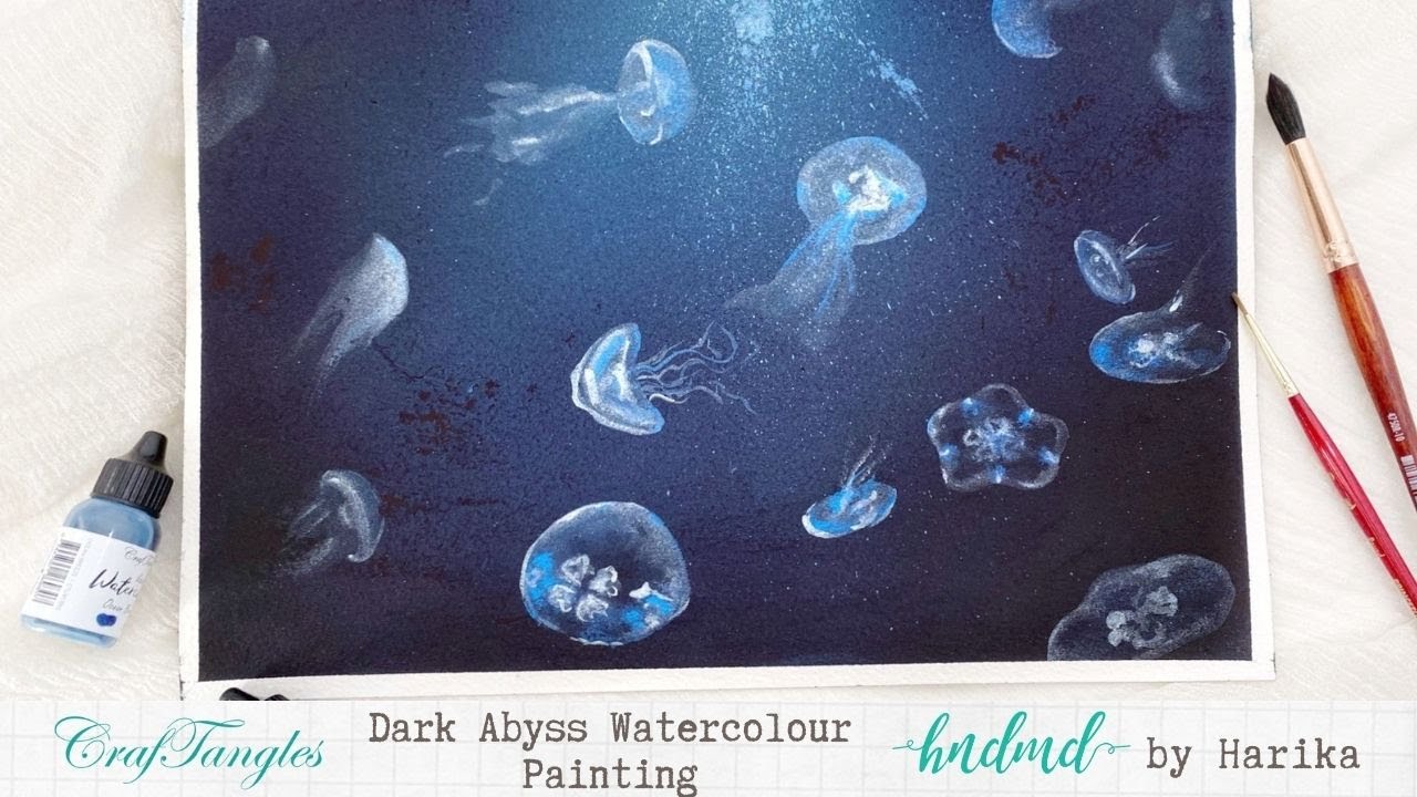 'Dark Abyss' Watercolour Painting