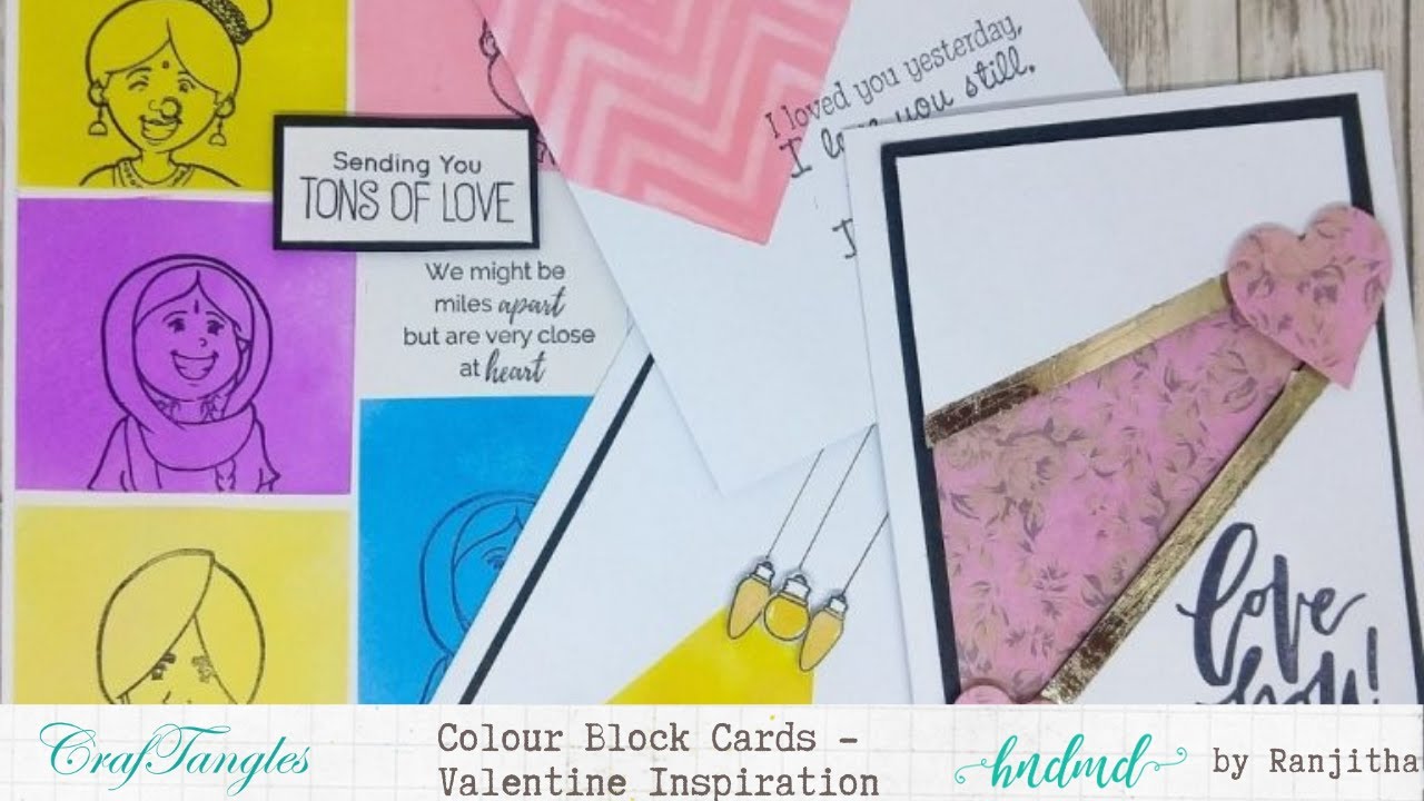 Colour Block Cards - Valentine Inspiration