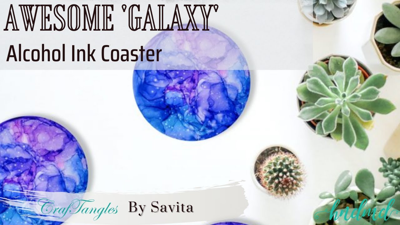 Awesome Alcohol Ink Coaster 'Galaxy'