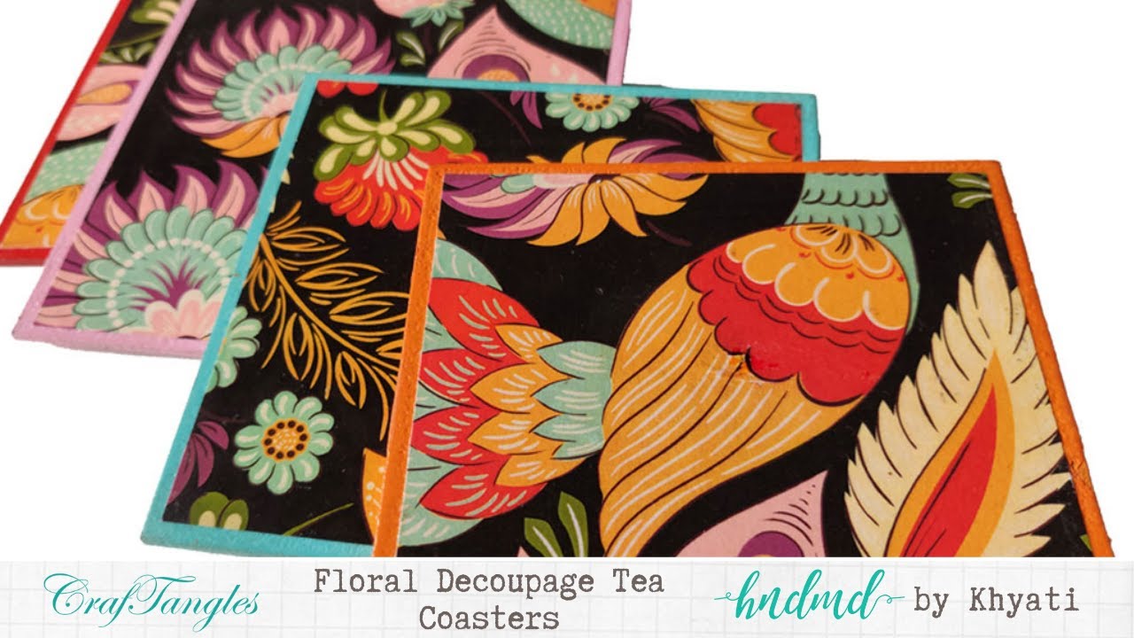 Floral Decoupage Tea Coasters