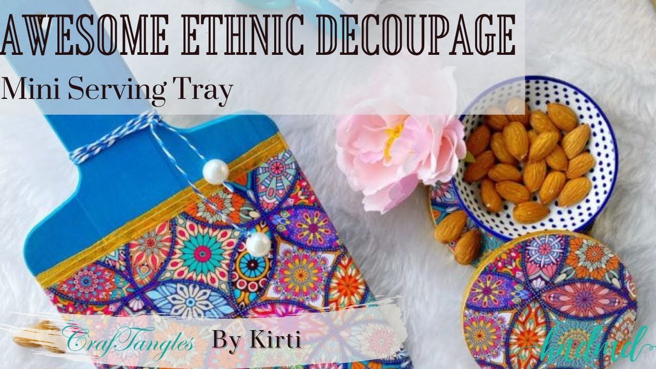Awesome Ethnic Decoupage Mini Serving Tray