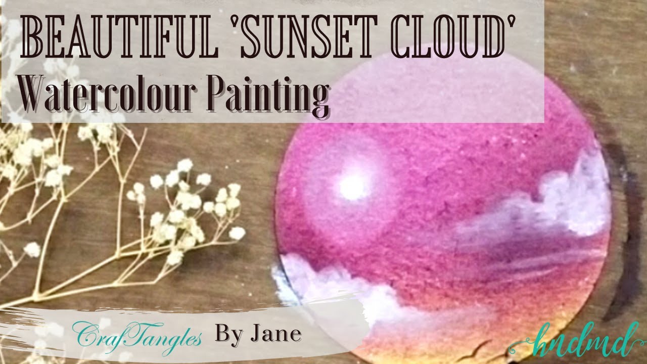 Beautiful 'Sunset Cloud' Watercolour Painting