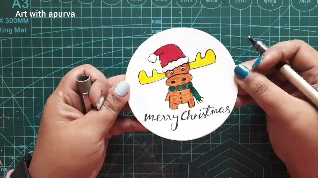 Cute Christmas Acrylic Painting