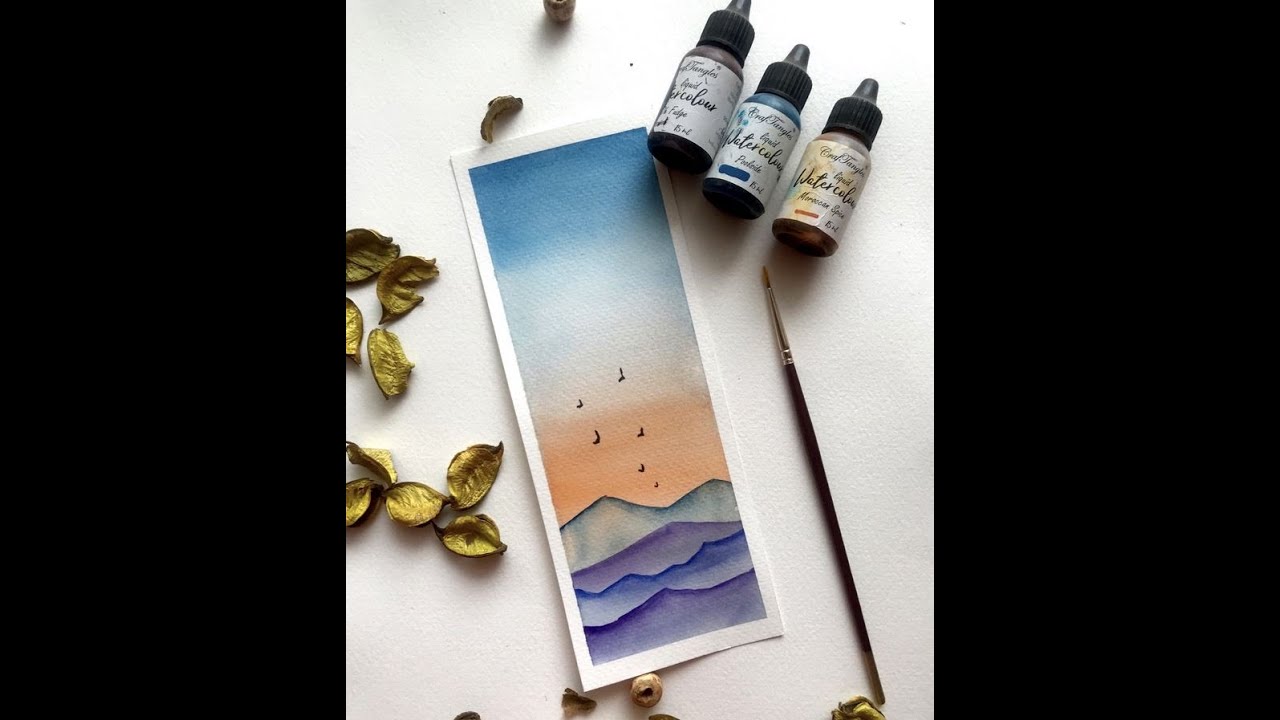 How to create easy watercolour bookmark
