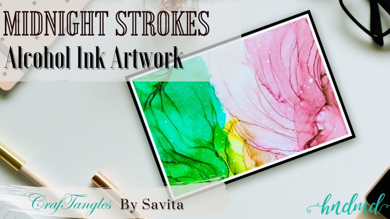 Awesome Alcohol Ink Art- Midnight Strokes