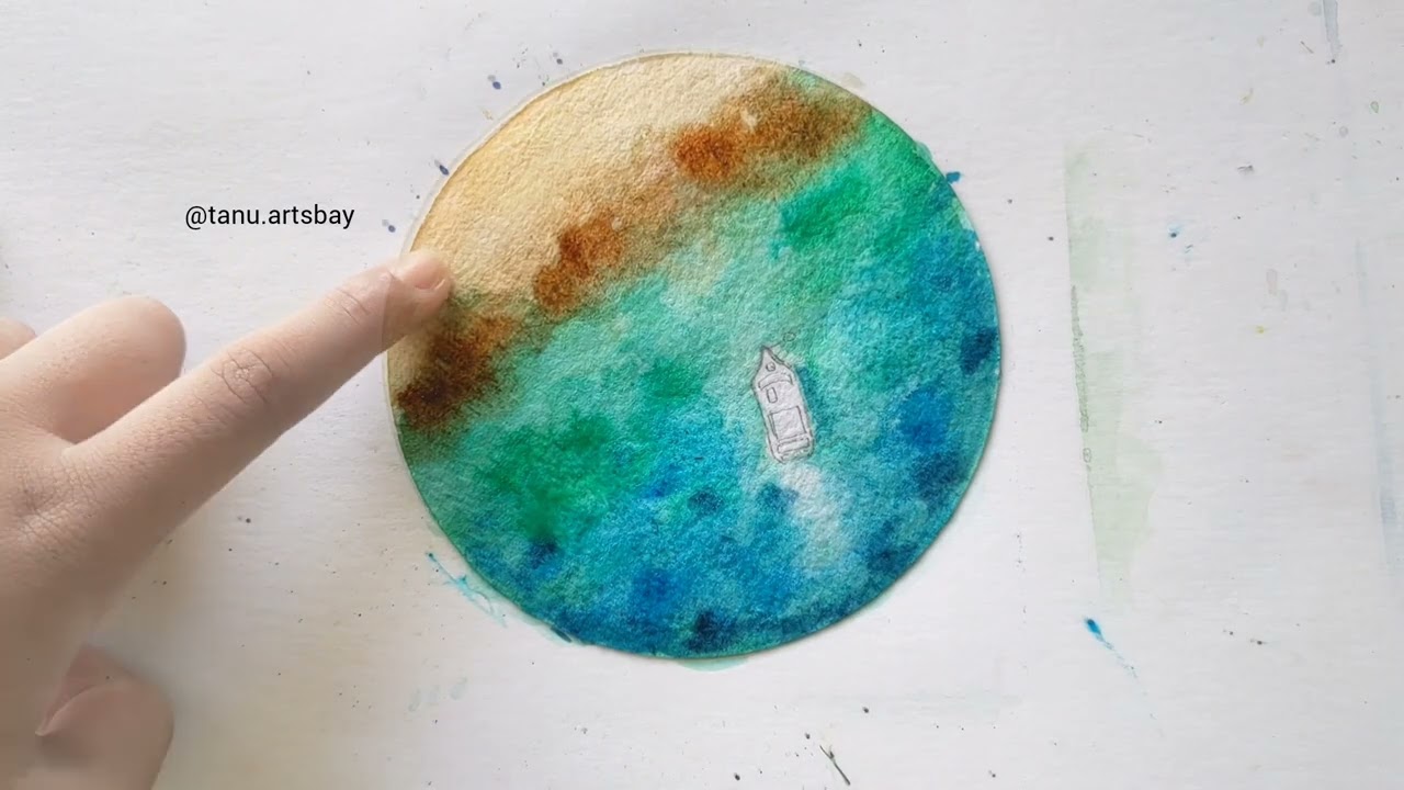 Beach #beginners #watercolor #painting #hndmd #craftangles #watercolour #paint #shorts #tutorial