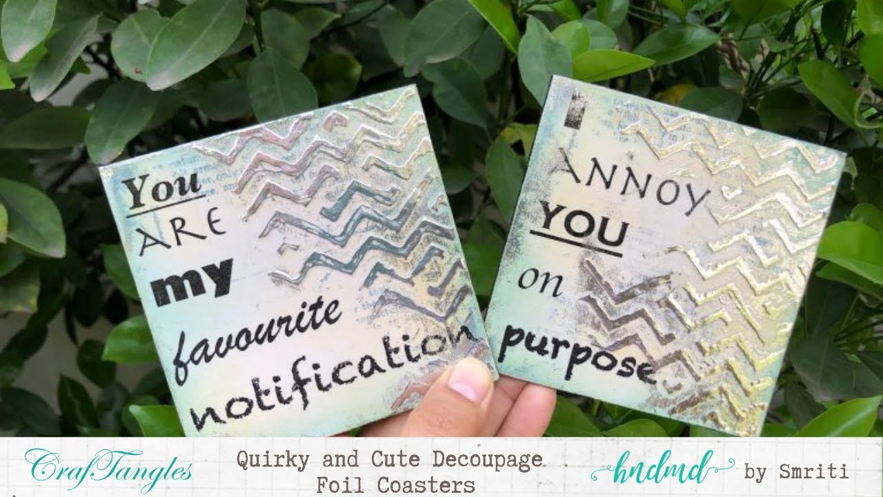 Quirky and Cute Decoupage Foil Coasters