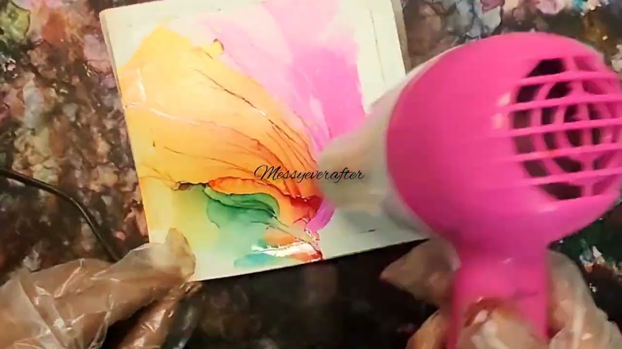 DIY Alcohol Flower Ink Tutorial #alcoholinkart #alcoholinkartwork #craftangles #hndmd #alcoholink