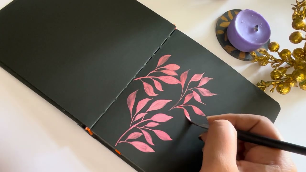 Shimmer Leaves #floral #watercolor #painting #hndmd #craftangles #watercolour #shimmer