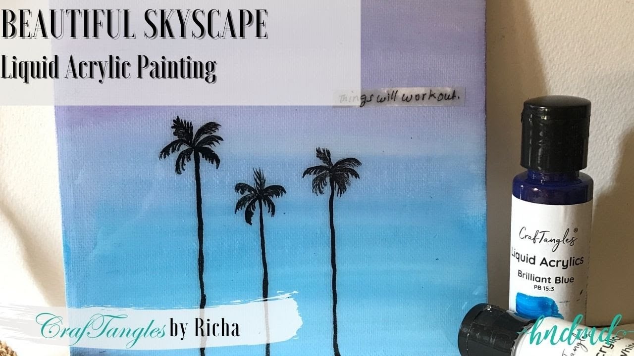 Beautiful Skyscape Liquid Acrylic Painting