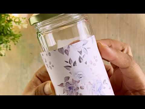 DIY Decoupage Jar #diy #decoupage #box #homedecor #handmade #5mincraft #upcycle #craftangles #hndmd