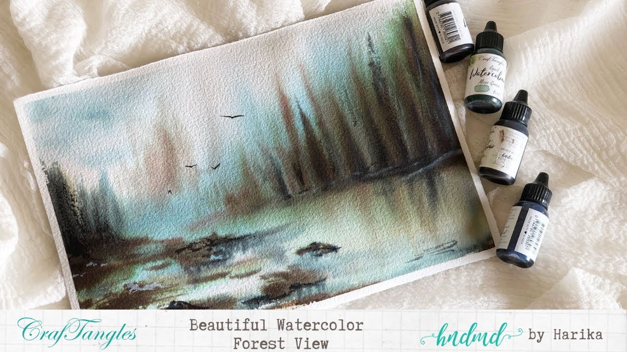Beautiful Watercolor Forest View