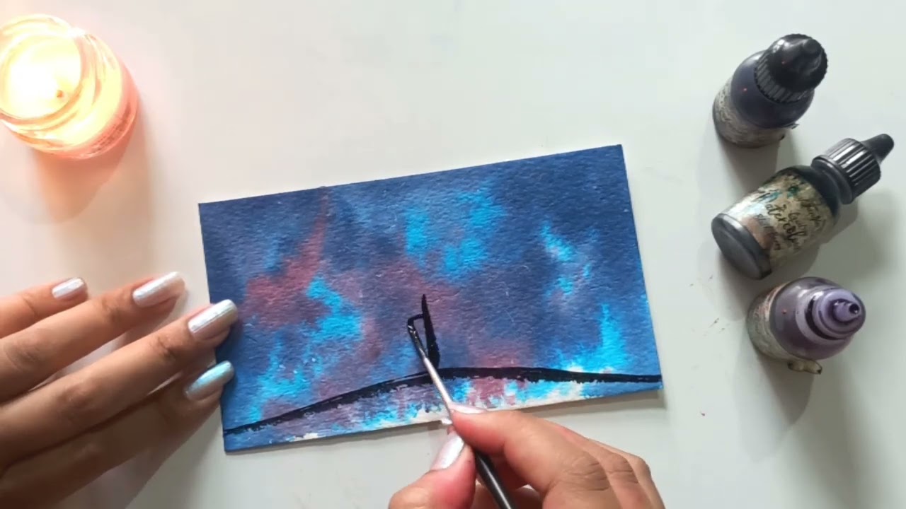 Paint with me #castle #watercolor #painting #hndmd #craftangles #watercolour #paint #modern  #colour