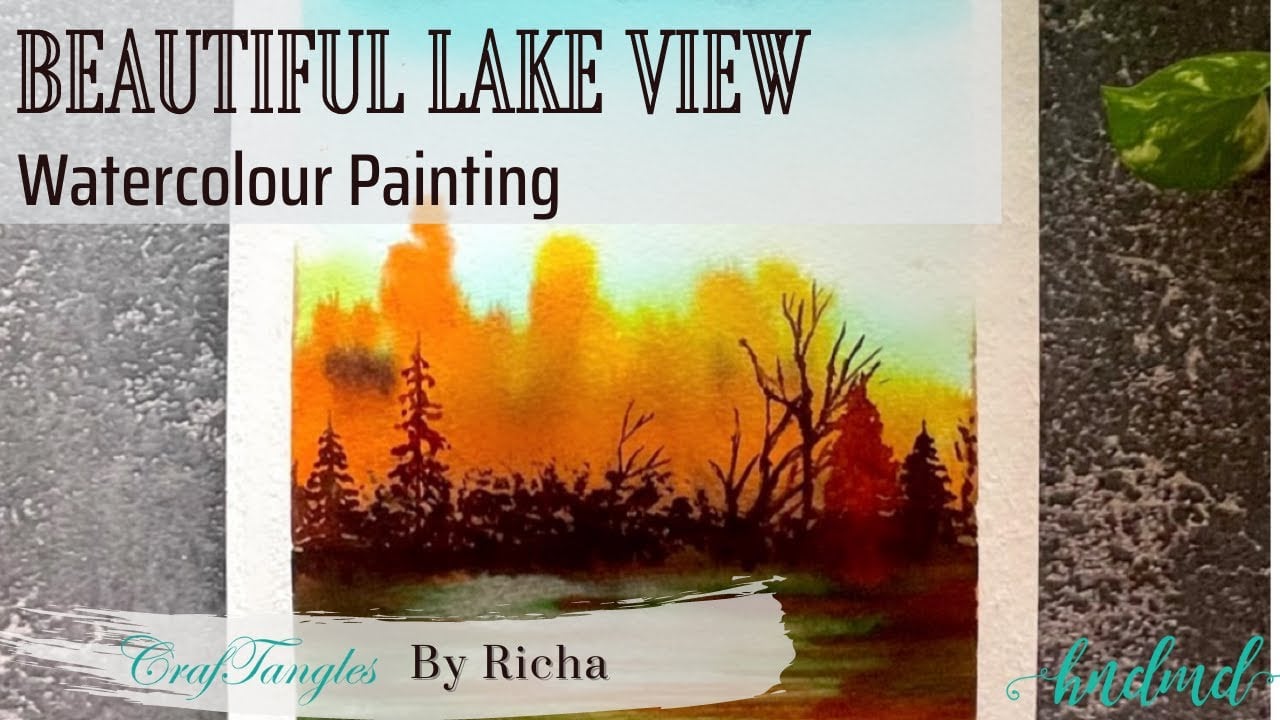 Beautiful 'Lake view' Watercolour Painting