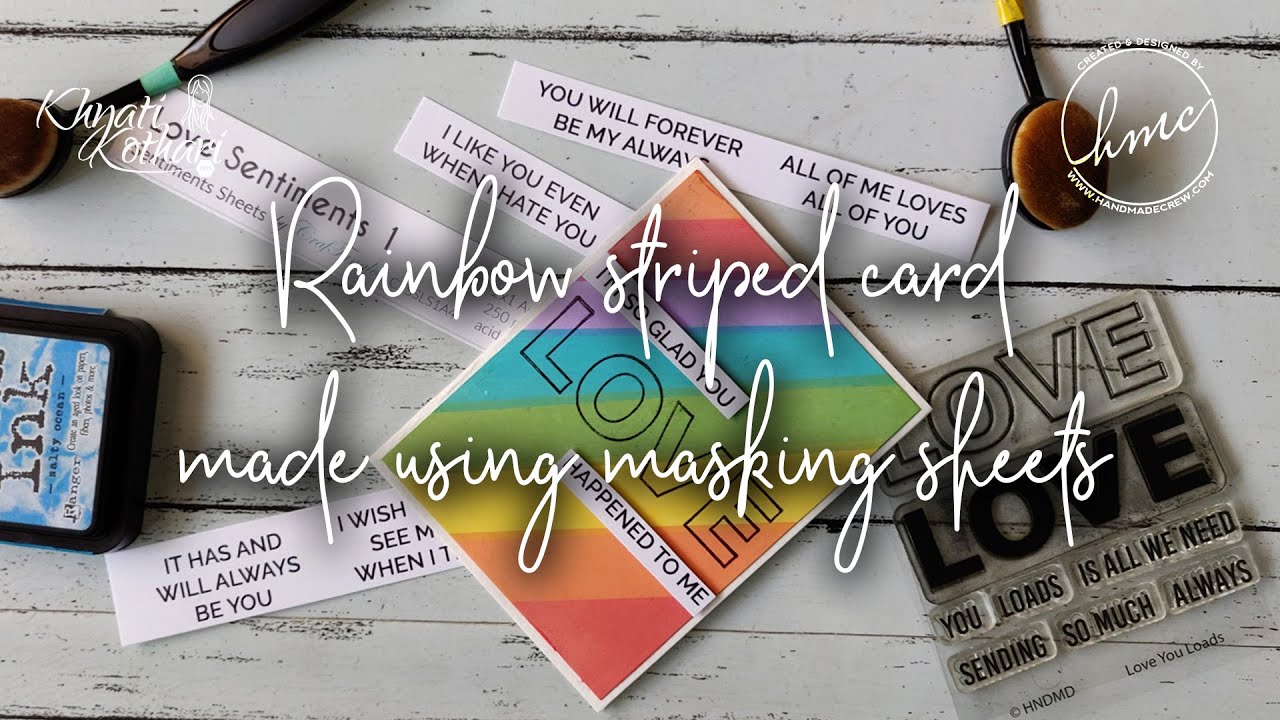 Rainbow Striped Love Card making idea