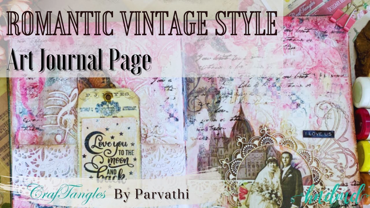 Romantic Vintage Style Art Journal Page